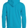 Hoody turquoise, met logo Friese Paarden / Fresian Horses door ZijHaven3, borduurstudio Lemmer
